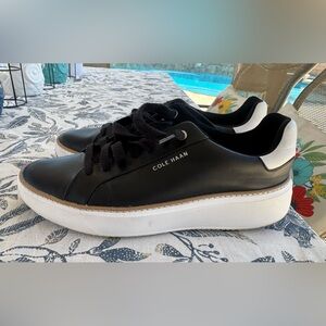 Cole Haan Black and White Platform Sneakers